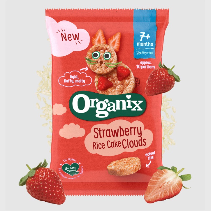 Organix Rice Cakes Strawberry Clouds 40g